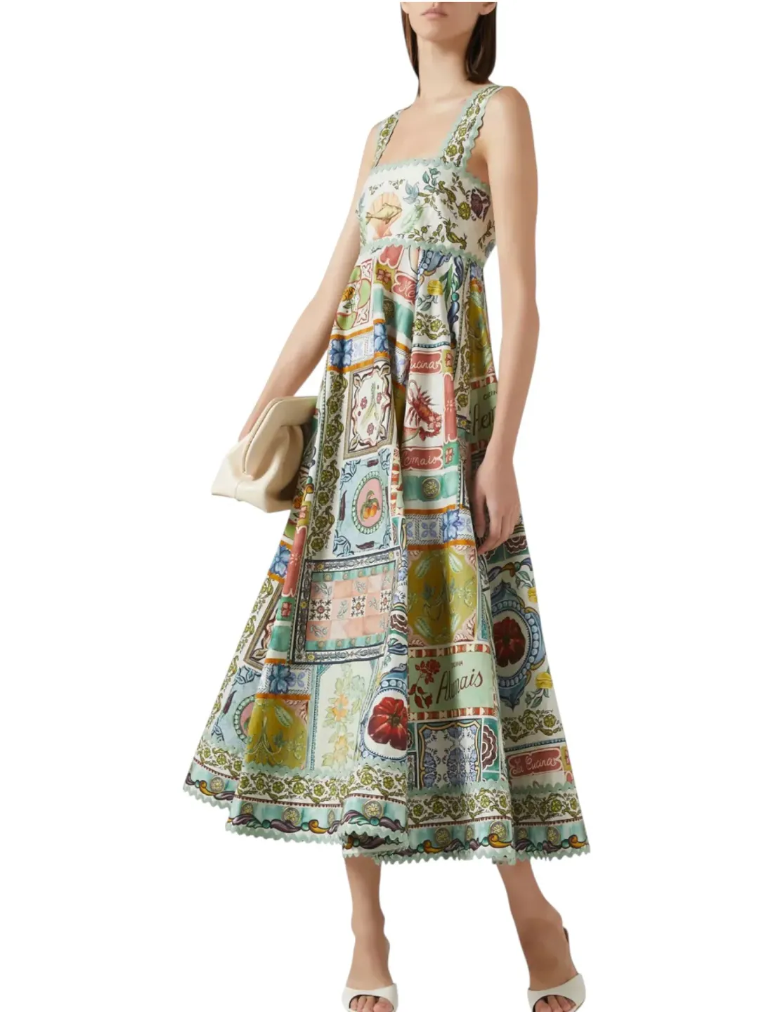 Alemais Tommasina Picnic Dress Size 16 Cotton Print Strappy Midi for rent on The Volte - main image