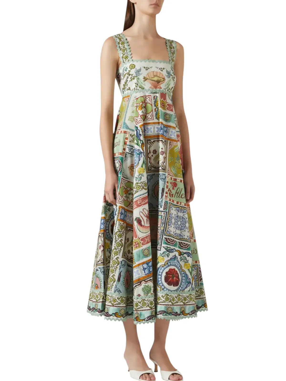 Alemais Tommasina Picnic Dress Size 16 Cotton Print Strappy Midi - Image 5