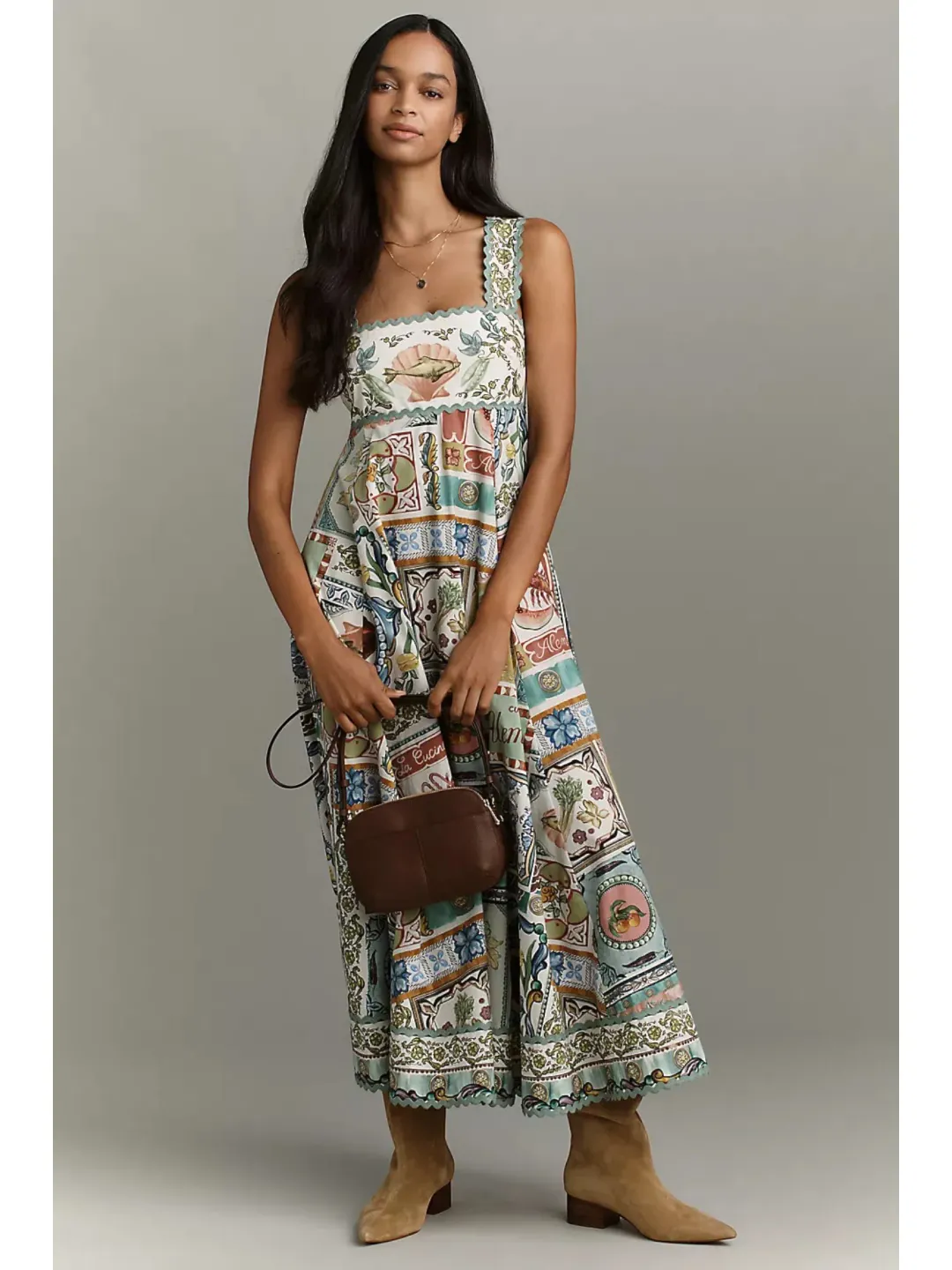 Alemais Tommasina Picnic Dress Size 16 Cotton Print Strappy Midi for rent on The Volte - main image