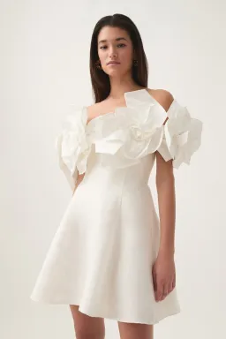 Aje Etta Mini Dress White size 14 for rent on The Volte - image 1