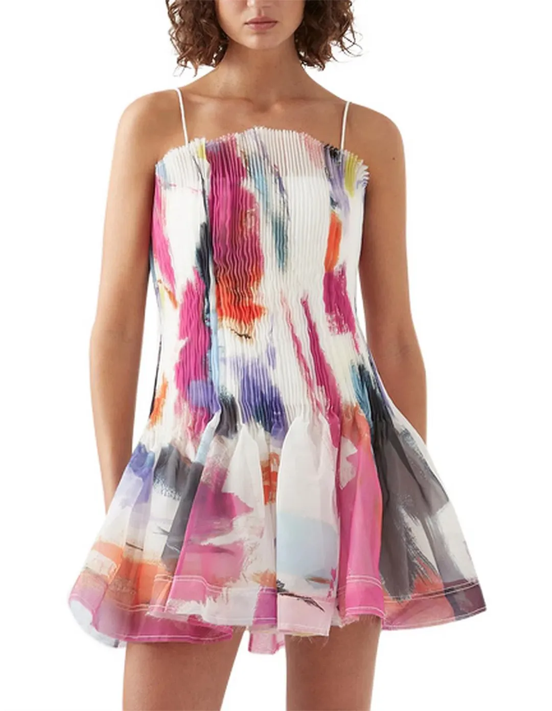 AJE CELESTIAL PLEATED MINI DRESS 14 for rent on The Volte - main image