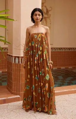 Alemais golden metallic strapless gown Size 6 for rent on The Volte - image 1