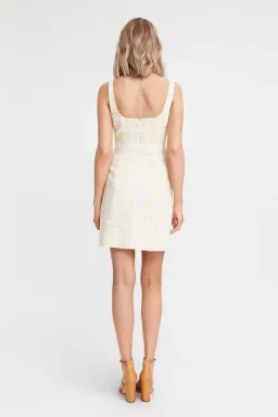 Kookai Checker Linen Mini Dress Print Size 8 for rent on The Volte - image 4