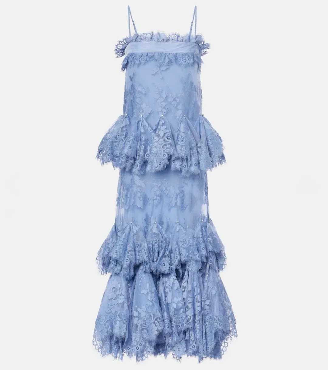 Zimmermann Eden Lace Handkerchief Dress Blue Size 1/AU10 for rent on The Volte - main image