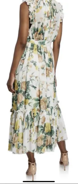 Zimmermann White Green Zippy Print Dress Size 2 (AU10-12) for rent on The Volte - image 2