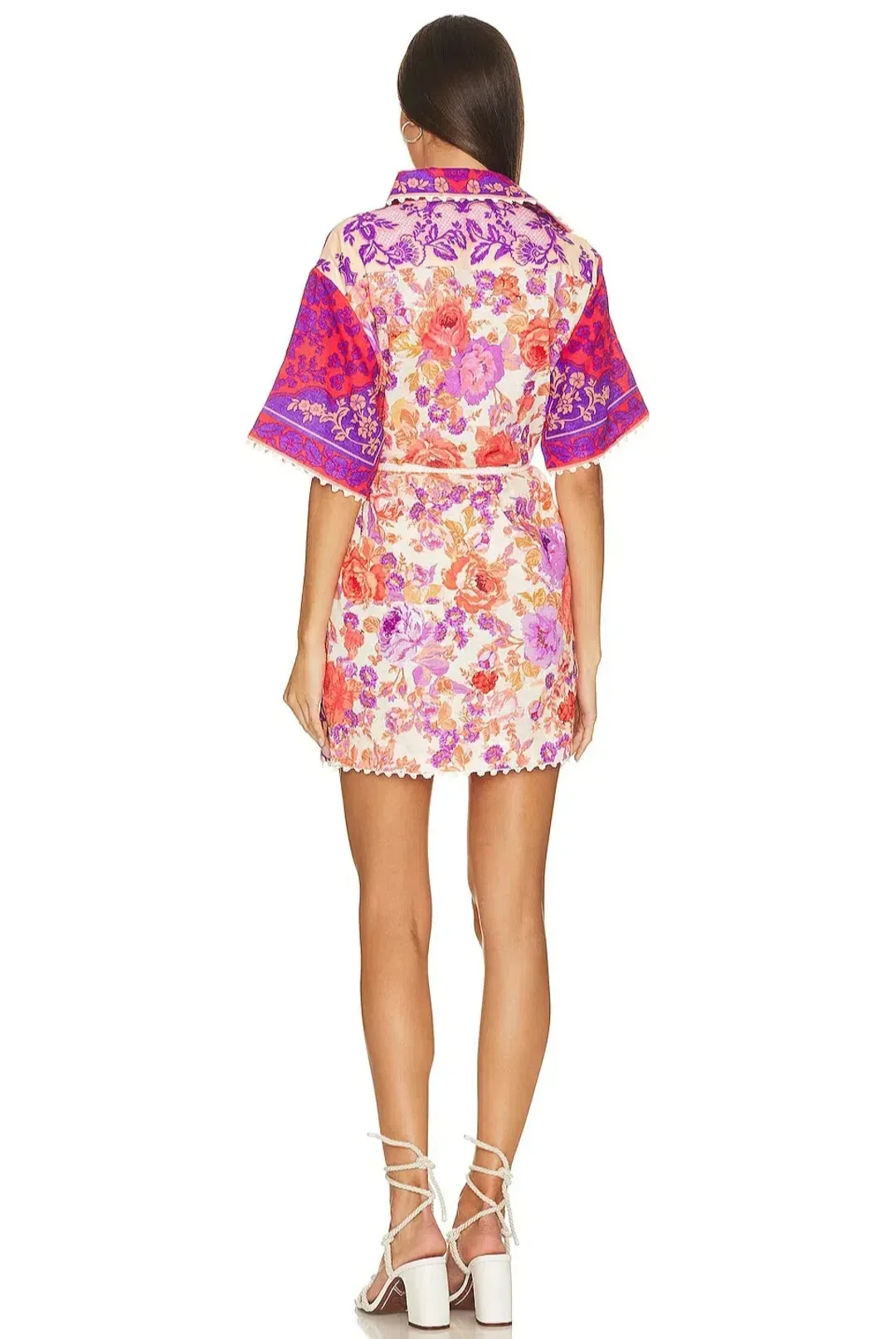 Zimmermann Raie Trimmed Mini Dress in Multi Size 1 AU 10 for rent on The Volte - main image