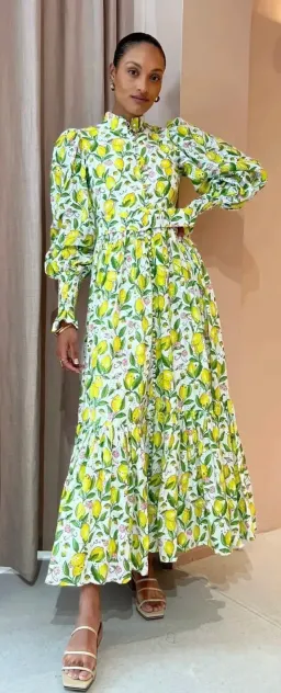 Palm Noosa's Royal Flush Dress Lemon Print for rent on The Volte - image 1