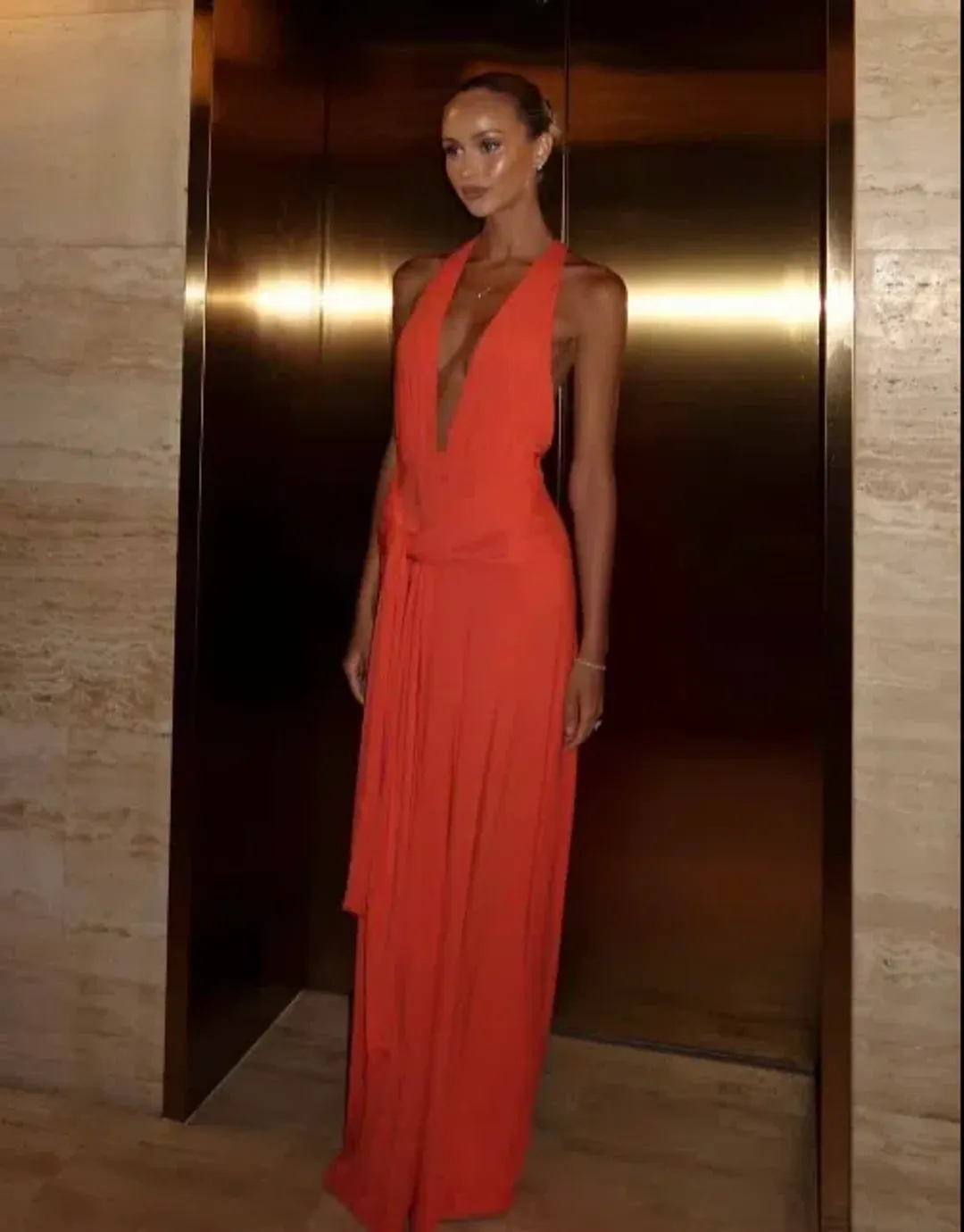 Kookai Jasmine Maxi Dress Grenadine for rent on The Volte - main image