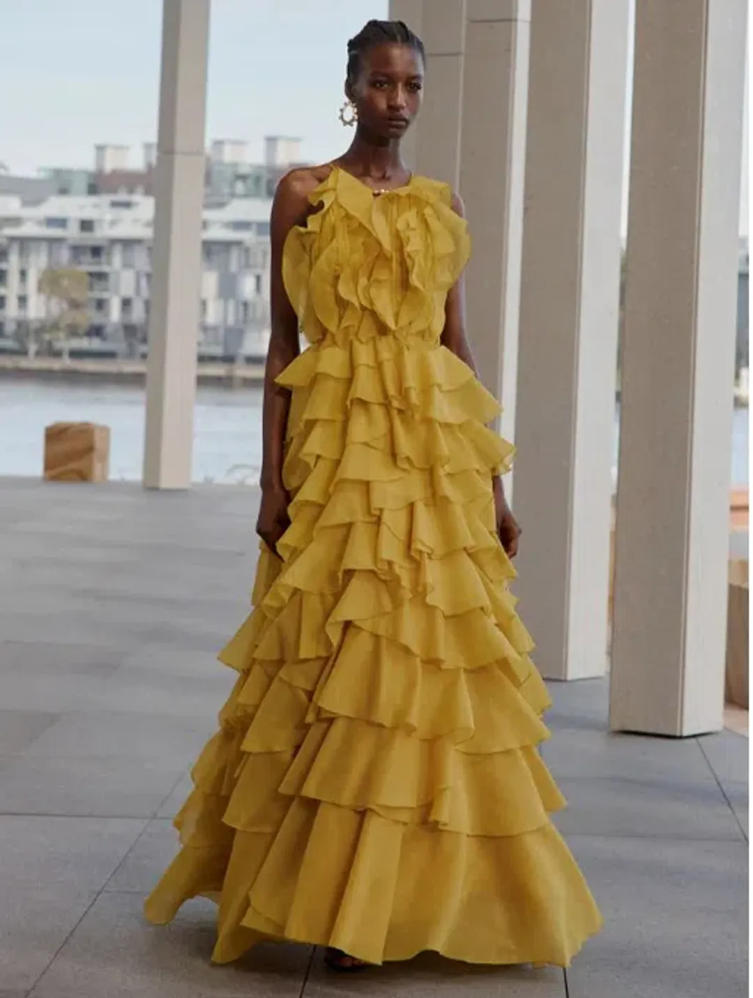 Aje Cleo Maxi Gown in Chartreuse Size 8 for rent on The Volte - main image