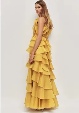 Aje Cleo Maxi Gown in Chartreuse Size 8 for rent on The Volte - image 5