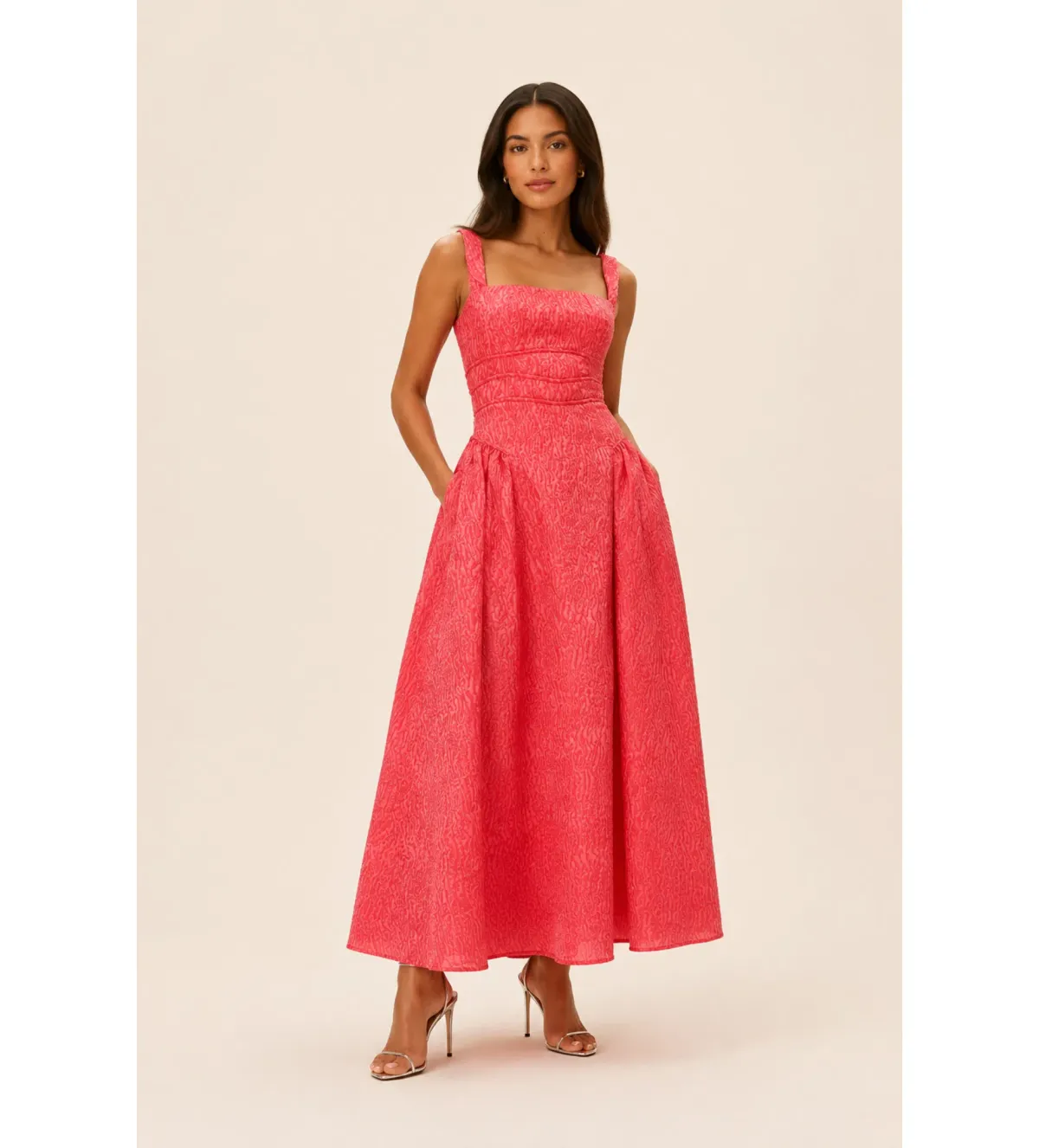 Rachel Gilbert Sophy Strap Midi Dress in Pink Size AU 8 - Image 1