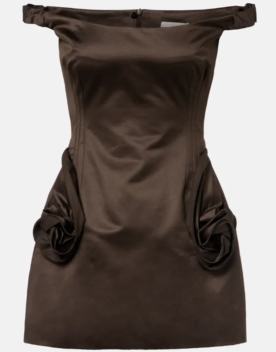 Magda Butrym Floral-appliqué satin bustier dress for rent on The Volte - main image