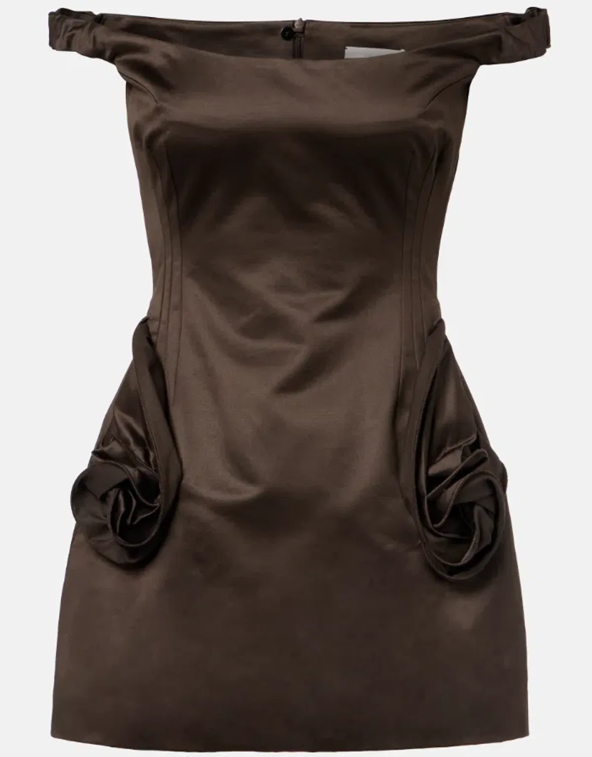 Magda Butrym Floral-appliqué satin bustier dress for rent on The Volte - main image