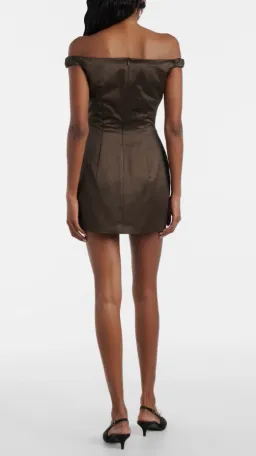 Magda Butrym Floral-appliqué satin bustier dress for rent on The Volte - image 3