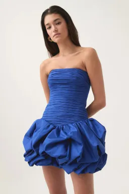 Aje - Violette Bubble Hem Mini Dress in Cobalt - Size 10 for rent on The Volte - image 1
