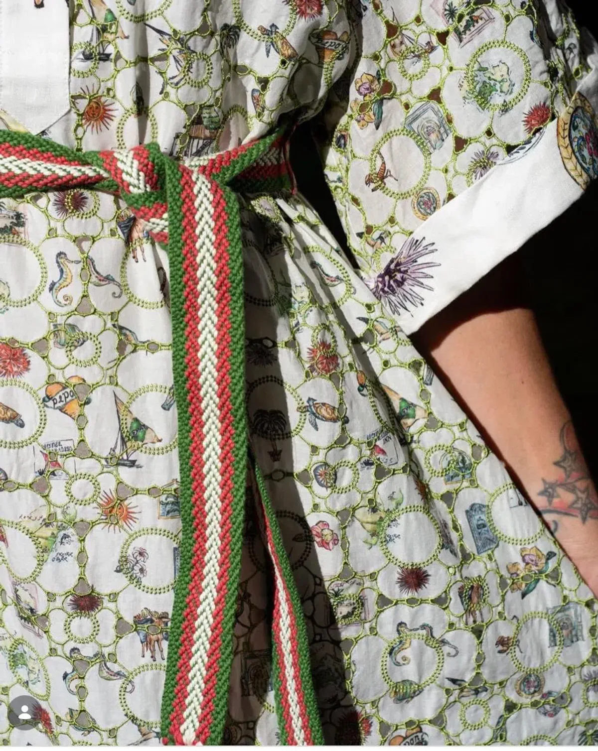 Alemais Sunset Broderie Midi Dress Size 10 fits 12 & 14 with striking belt - Image 5