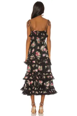 Zimmermann Honour Tiered Midi Dress Black Floral Size 0 / AU 8 for rent on The Volte - image 3