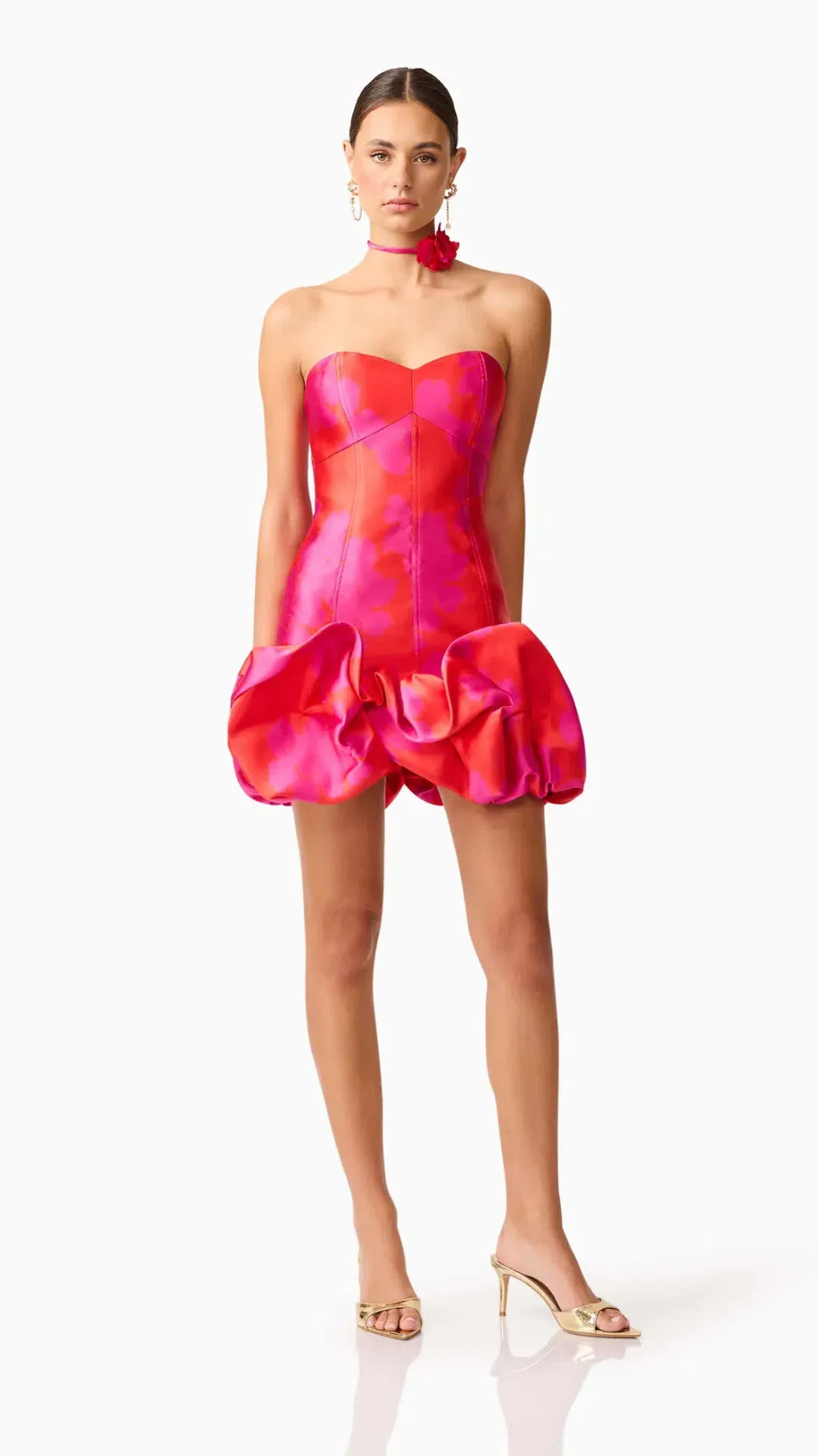 Elliatt Eloise Strapless Mini Dress in Pink and Red Size M (10) for rent on The Volte - main image