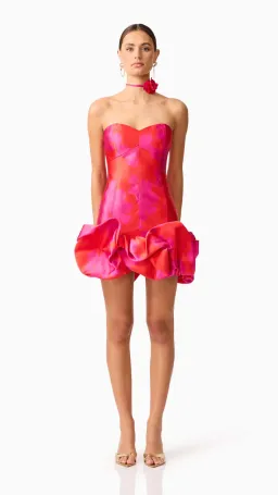 Elliatt Eloise Strapless Mini Dress in Pink and Red Size M (10) for rent on The Volte - image 1