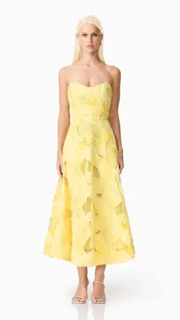 Elliatt Asher Sweetheart Midi Dress in Yellow Size S (8) for rent on The Volte - image 1