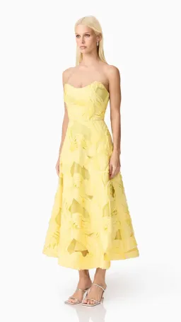 Elliatt Asher Sweetheart Midi Dress in Yellow Size S (8) for rent on The Volte - image 2