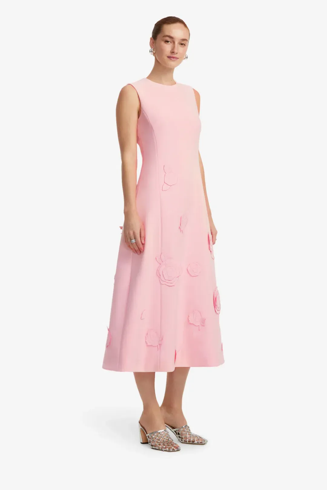 Leo Lin Cleo Appliqué Sleeveless Midi Dress Size 12 for rent on The Volte - main image
