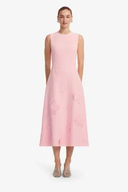 Leo Lin Cleo Appliqué Sleeveless Midi Dress Size 12 for rent on The Volte - image 1