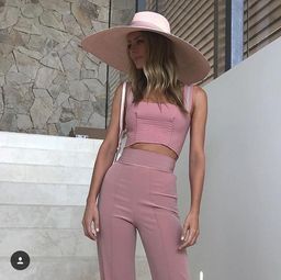 Lillian Khallouf Two piece Pantsuit Dusty Pink Size AU 6 for rent on The Volte - image 2