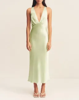 Shona Joy LA Lune Plunged Cross Back Midi Dress for rent on The Volte - image 1