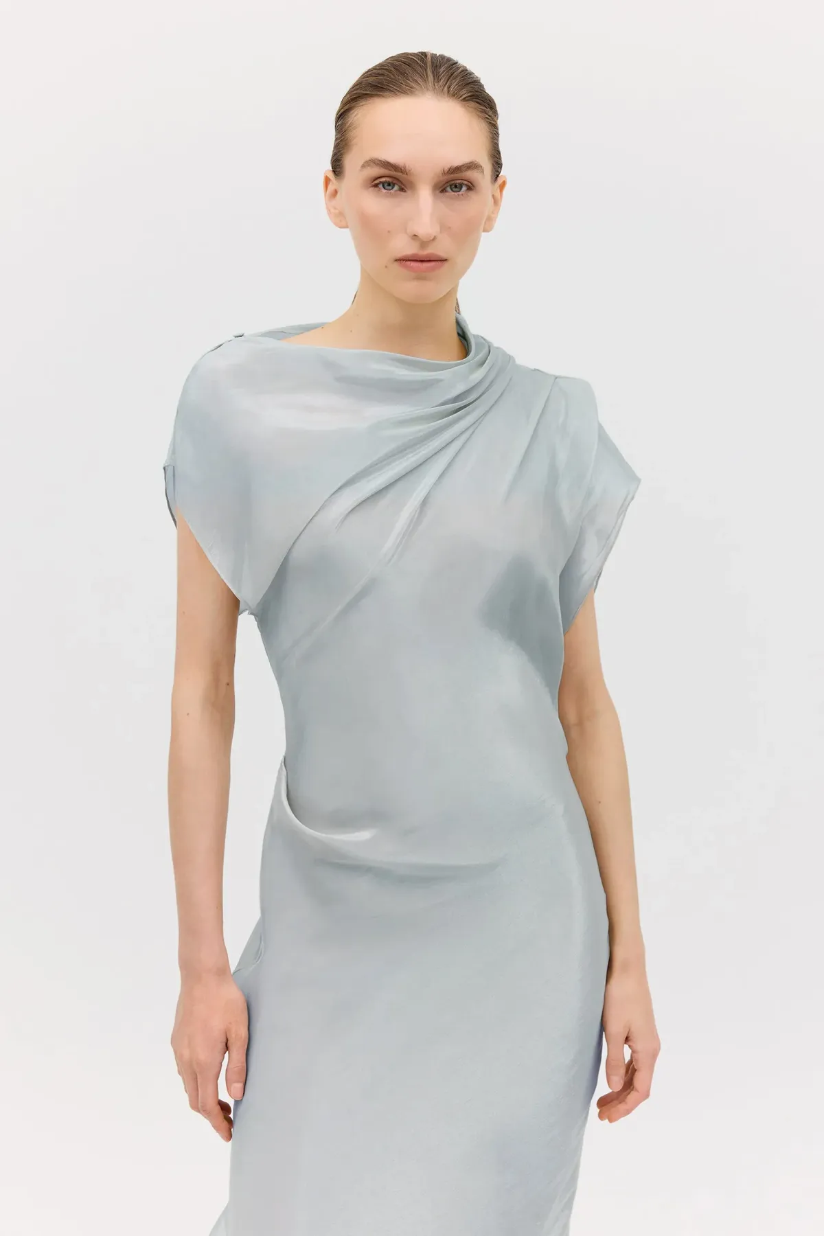 Bianca Spender Liquid Organza Decode Dress Blue Size 10 - Image 2