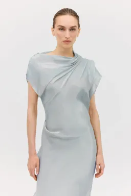 Bianca Spender Liquid Organza Decode Dress Blue Size 10 for rent on The Volte - image 2