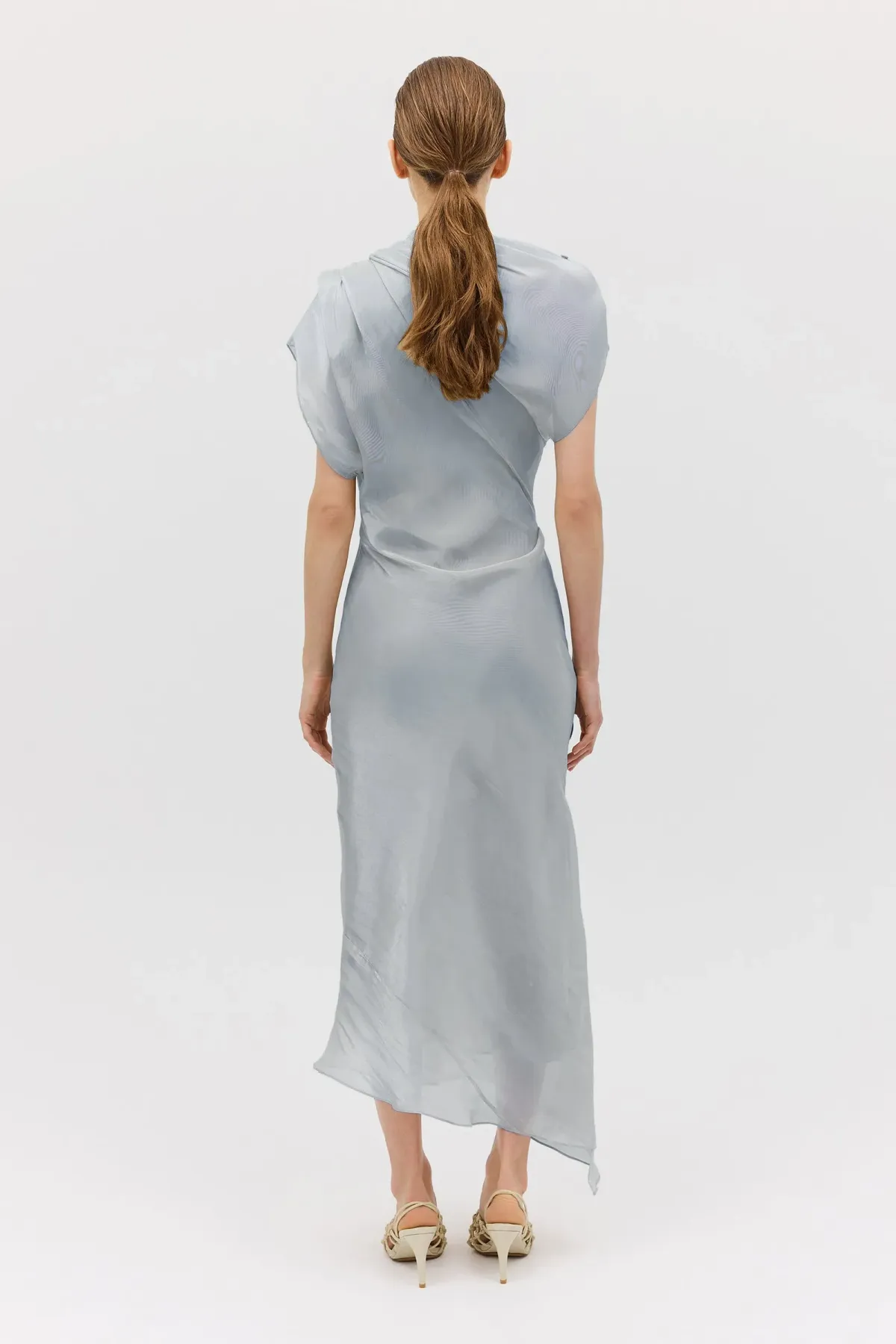 Bianca Spender Liquid Organza Decode Dress Blue Size 10 - Image 7