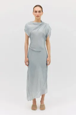 Bianca Spender Liquid Organza Decode Dress Blue Size 10 for rent on The Volte - image 1