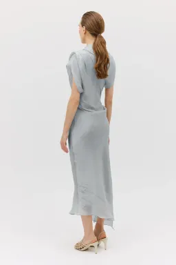 Bianca Spender Liquid Organza Decode Dress Blue Size 10 for rent on The Volte - image 6