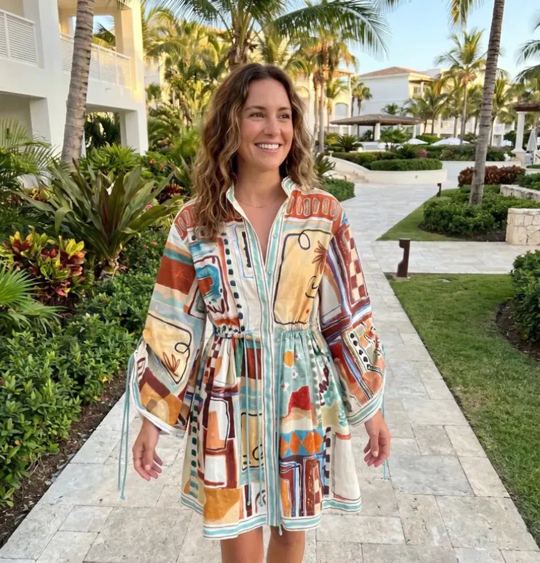 Alèmais x La. Sirena Exclusive Michelle Mini Dress Multi Print Size 8 for rent on The Volte - main image