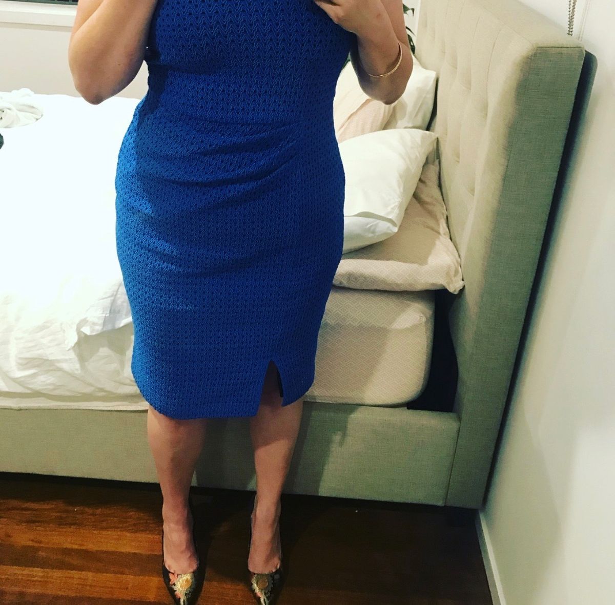 Sacha Drake Blue one shoulder dress size 14 - Image 2