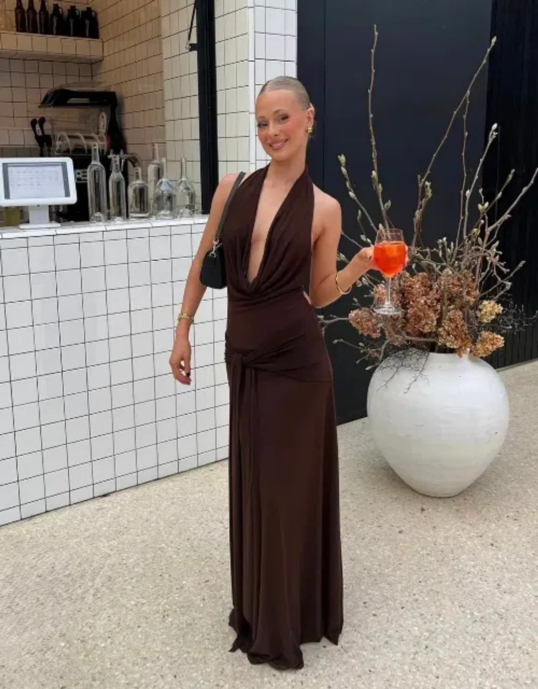 La Marie Nadia Dress Brown for rent on The Volte - main image