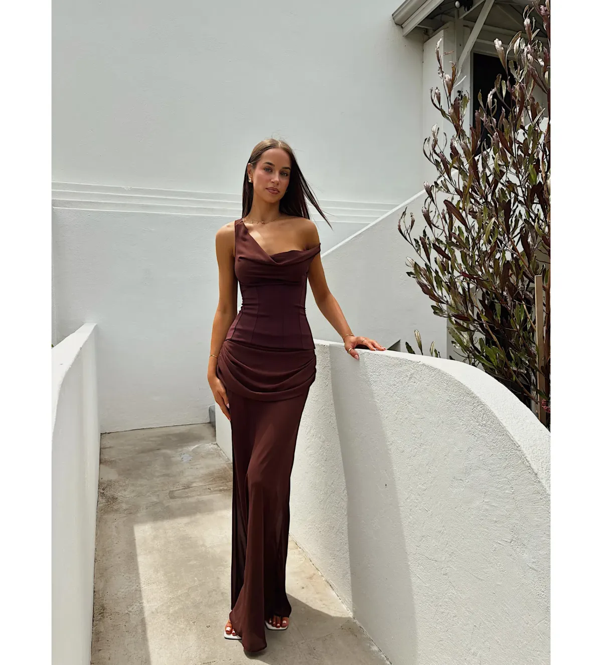 Natalie Rolt Cadence Gown Espresso Size 0 AU 6 for rent on The Volte - main image