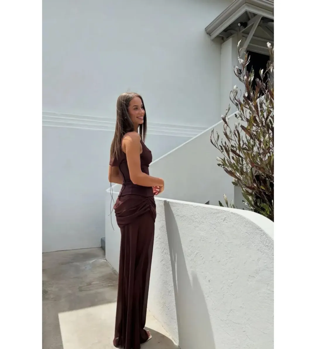 Natalie Rolt Cadence Gown Espresso Size 0 AU 6 for rent on The Volte - main image