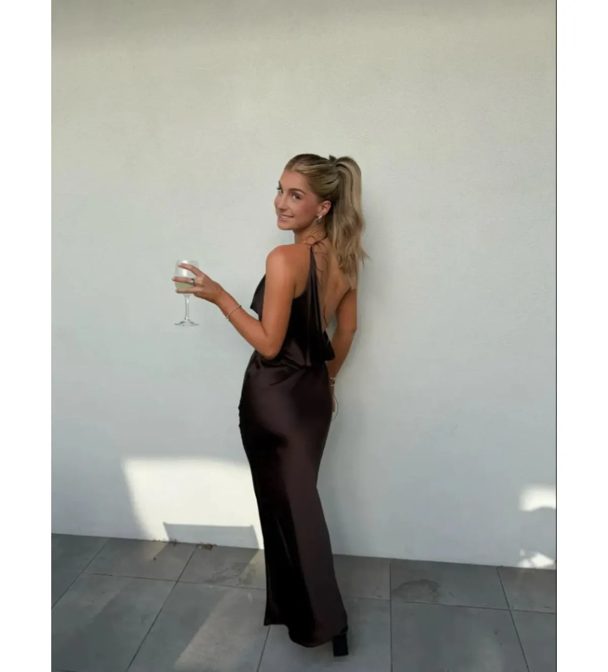 Natalie Rolt Gabi Gown Espresso Size 2 AU 10 - Image 3