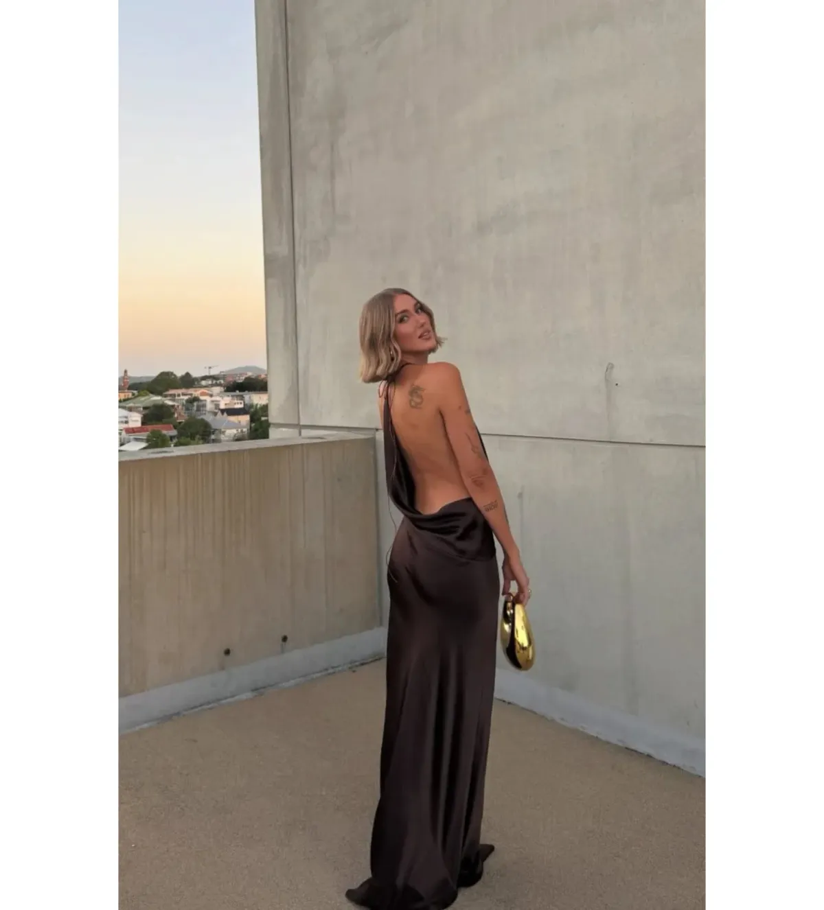 Natalie Rolt Gabi Gown Espresso Size 2 AU 10 - Image 4