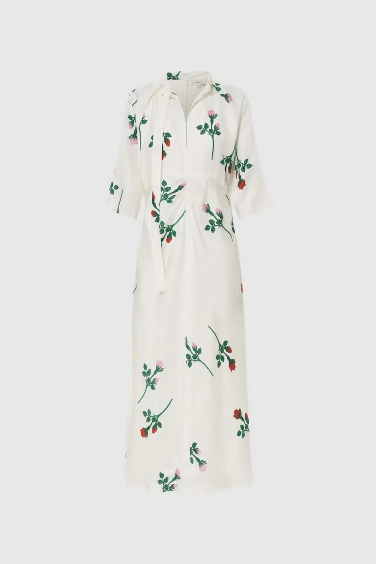 Oroton Rosebud Tie Neck Silk Dress Size 12 - Image 8