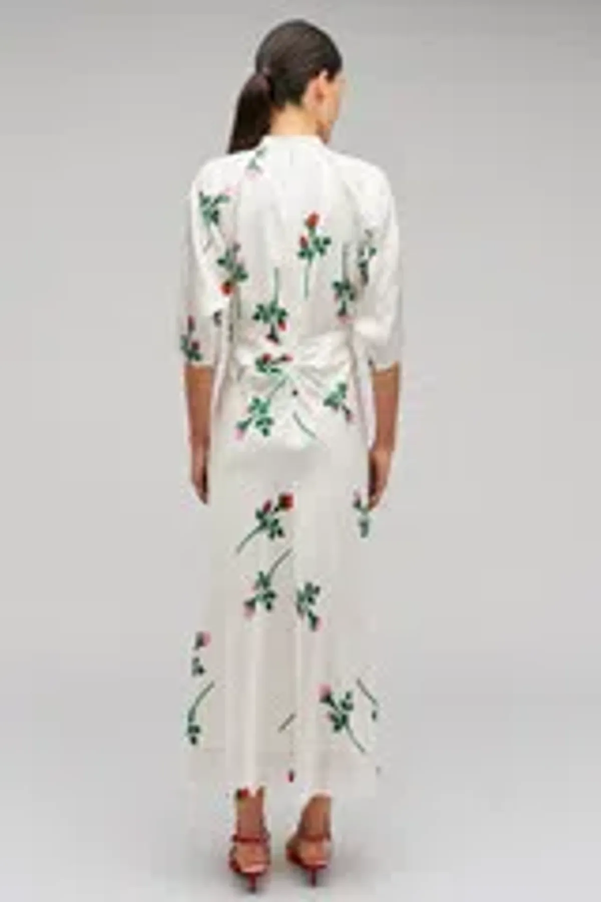 Oroton Rosebud Tie Neck Silk Dress Size 12 - Image 2