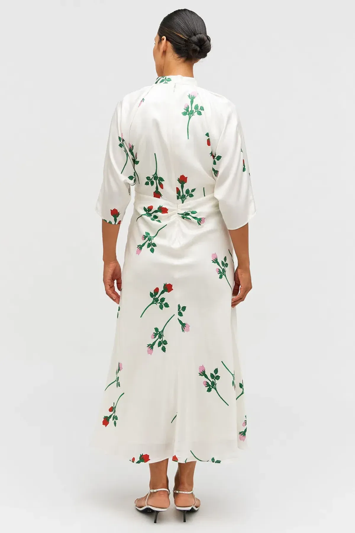 Oroton Rosebud Tie Neck Silk Dress Size 12 - Image 6