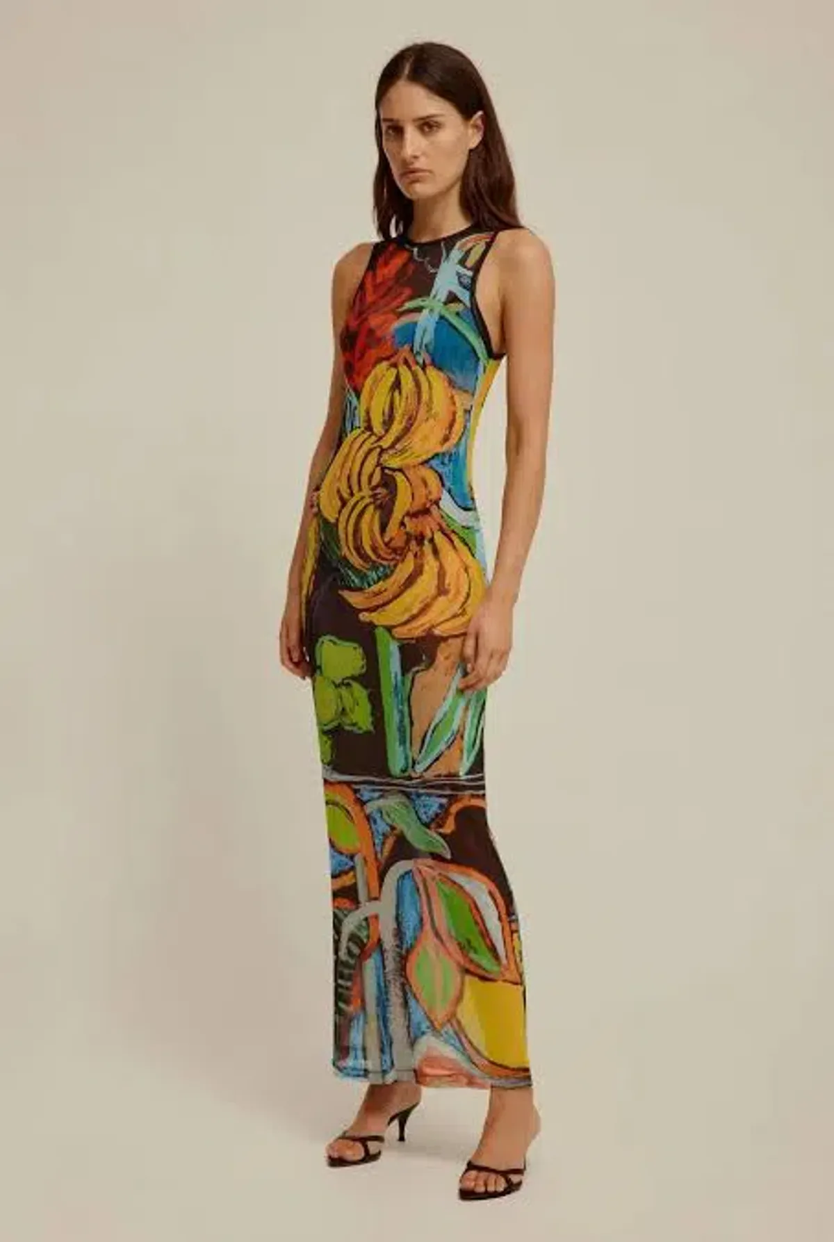 Venroy Mesh Tank Dress Jamaica Print Size 8 S Small - Image 2