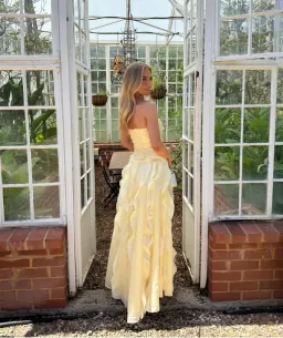 Aje Allairie Gown size 16 Butter Yellow for rent on The Volte - image 3