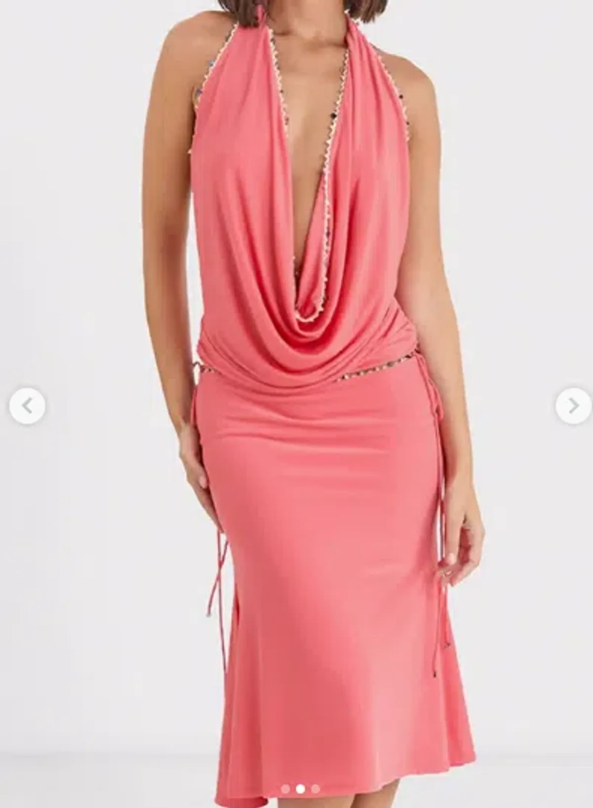 Acre Lou HARIETTE MIDI SKIRT & TATIANA COWL TOP - SORBET for rent on The Volte - main image