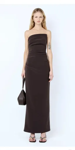 Bec and Bridge Lior strapless dress in espresso for rent on The Volte - image 1