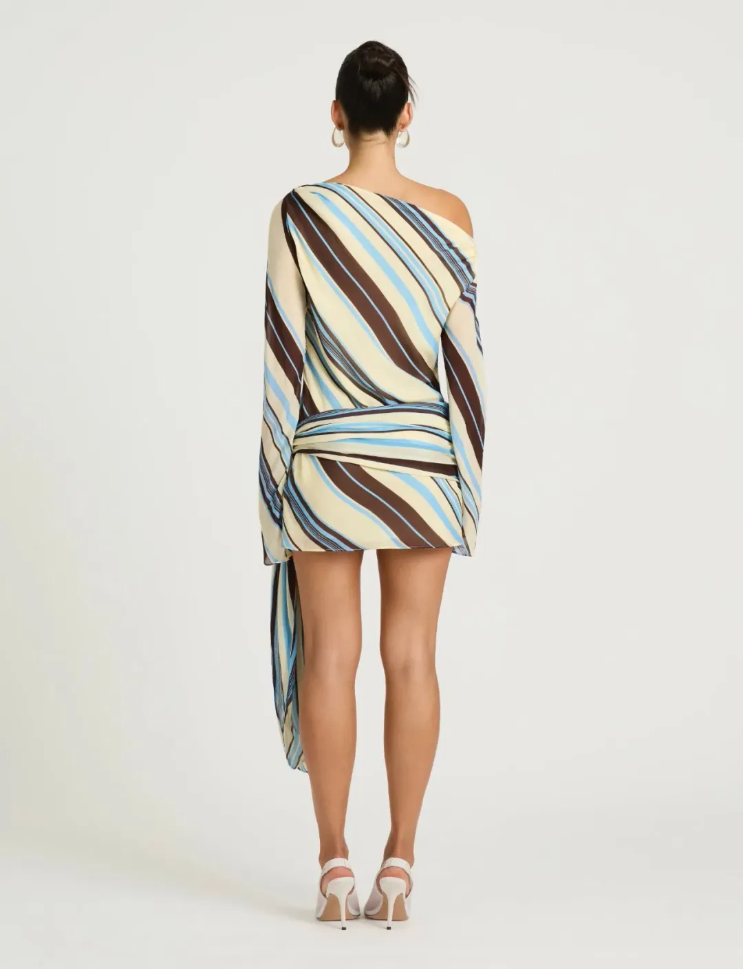 Benni Elise mini Dress in Ocean Stripe Size 8 for rent on The Volte - main image