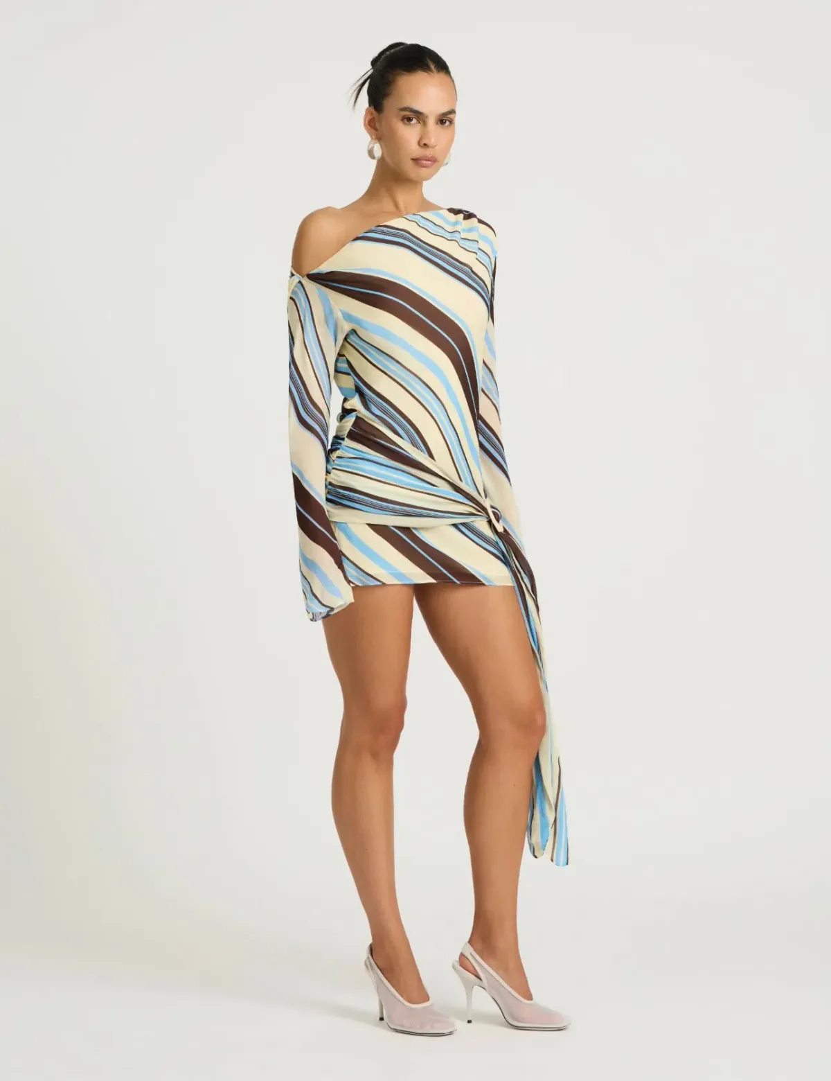Benni Elise mini Dress in Ocean Stripe Size 8 - Image 3
